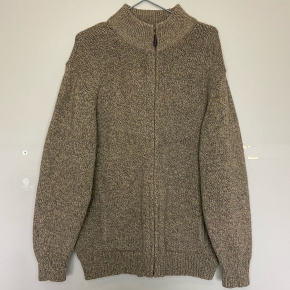 L.L. Bean Other - L.L Bean Vintage Brown 100% Lambs Wool Knit Grandpa Sweater Size XL